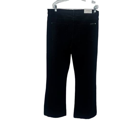 7 for All Mankind Tailorless Dojo Flare Jeans Denim in Black Rose Size 33 NWT - Picture 7 of 13